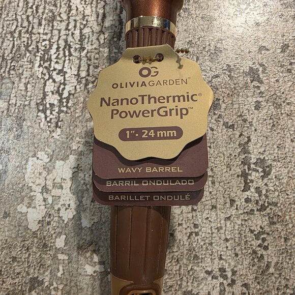 Olivia Garden NanoThermic Power Grip 1" Wavy Barrel Brush - Picture 2 of 10